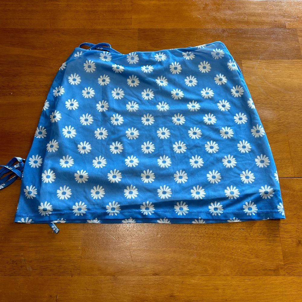 Blue floral skirt